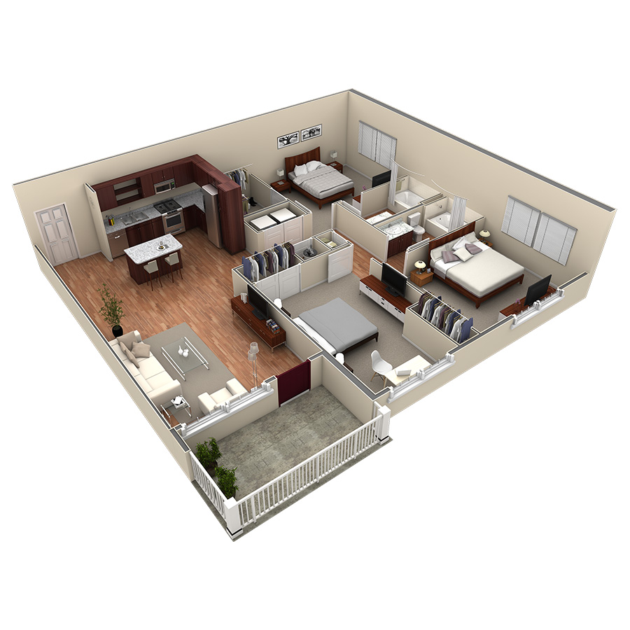 3 BR Premier Overlook floor plan