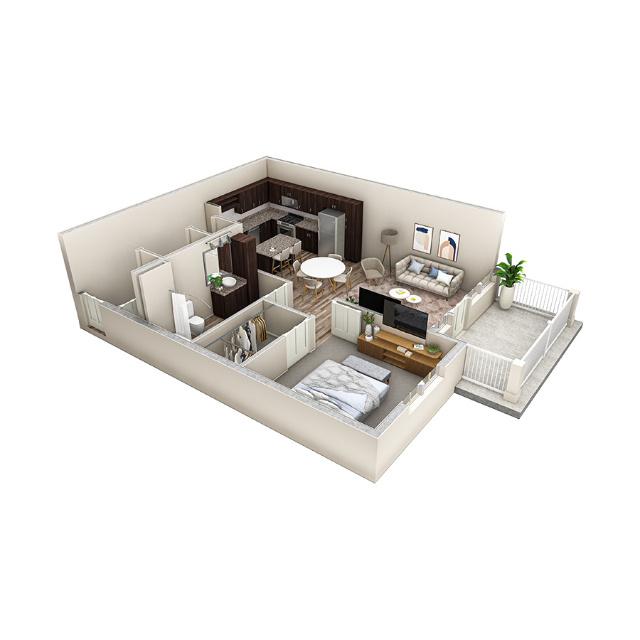 1 BR Vue Summit floor plan