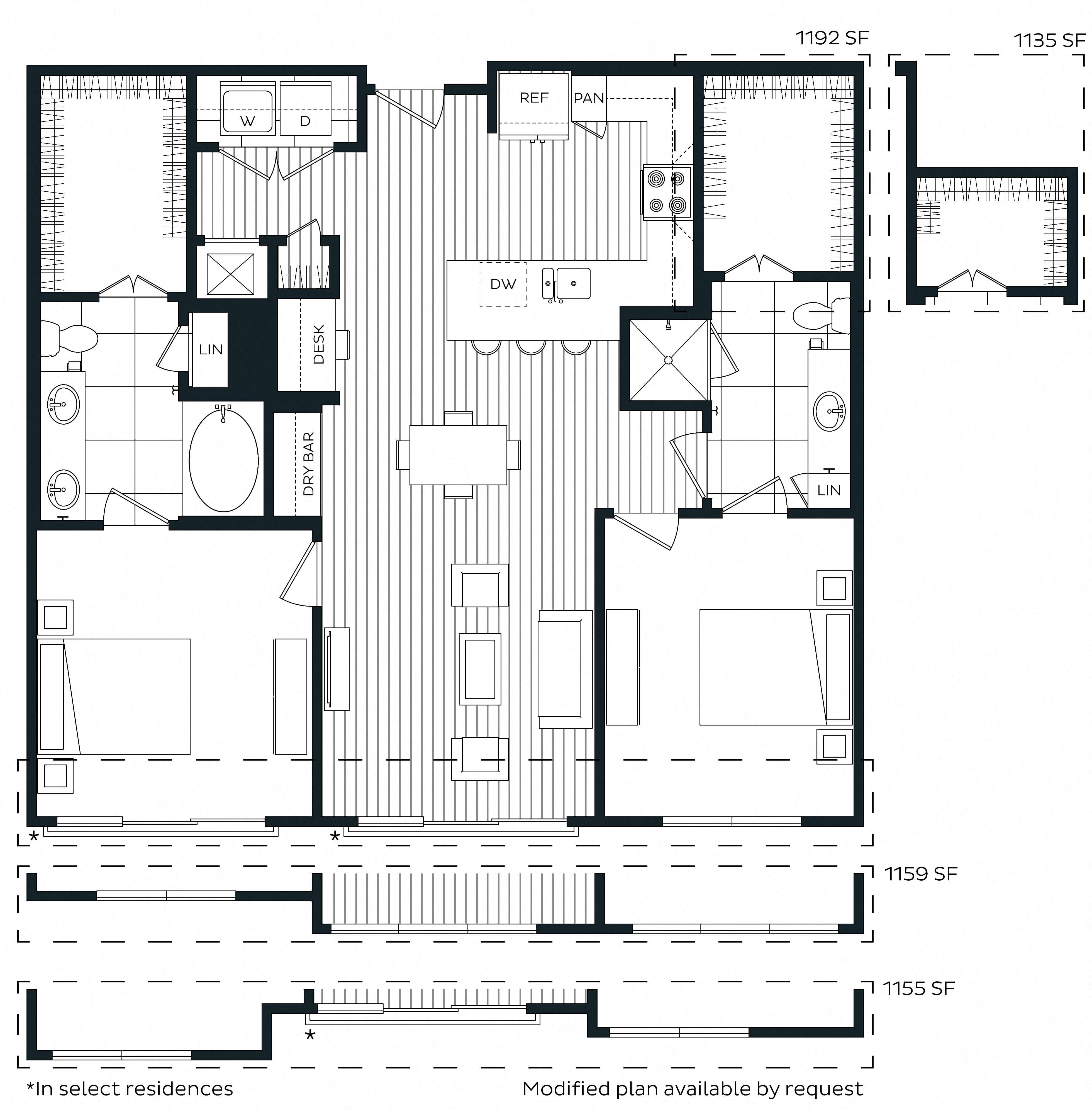 2 Bed/2 Bath-I floor plan
