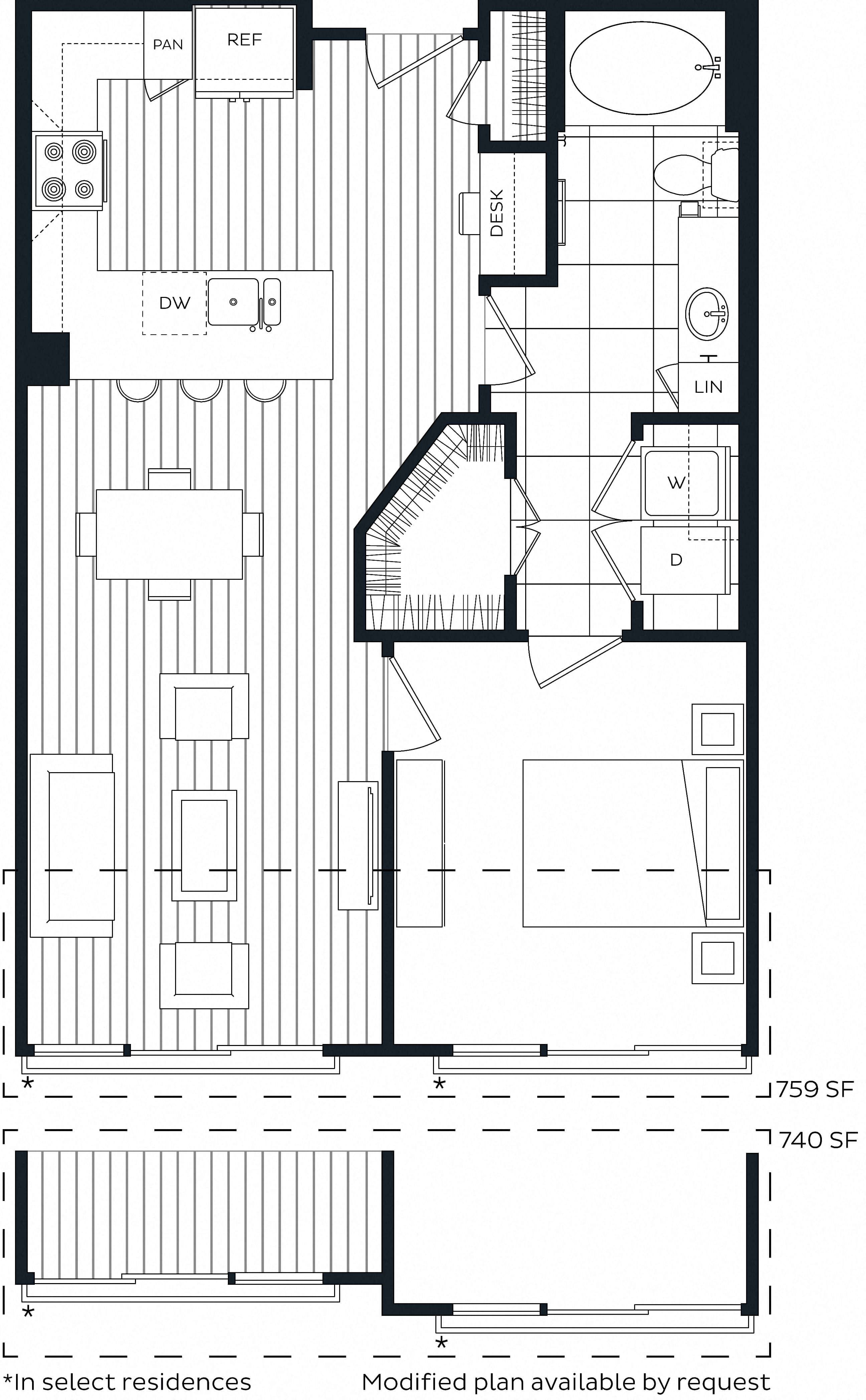 1 Bed/1 Bath-B floor plan