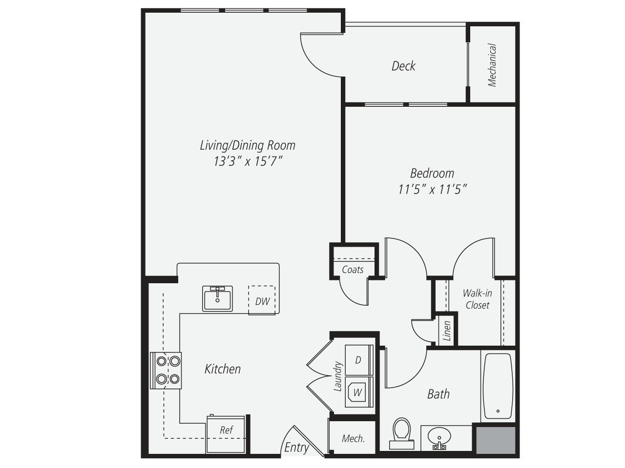 1 Bed/1 Bath-A3 floor plan