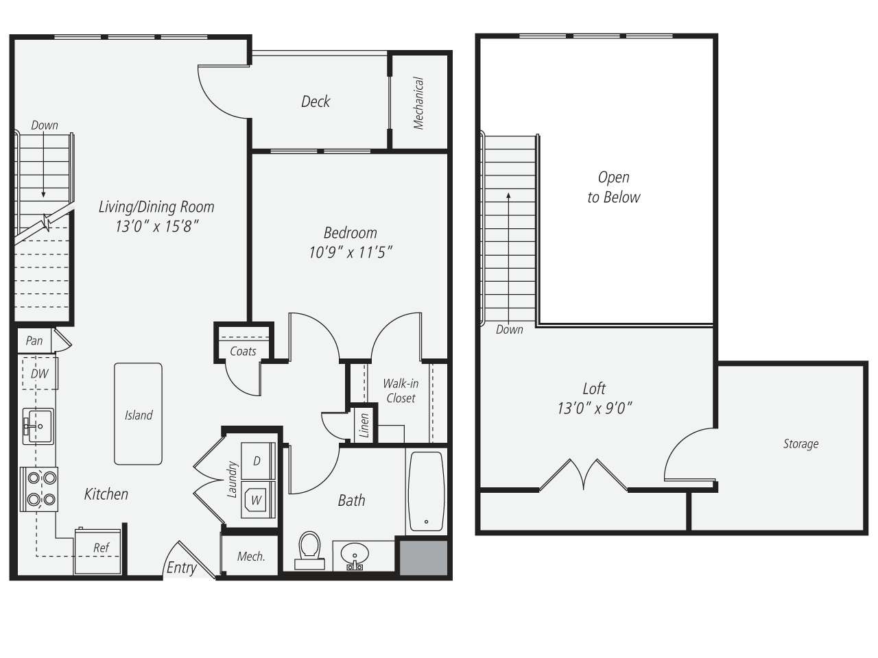 1 Bed/1 Bath Loft-A2L floor plan