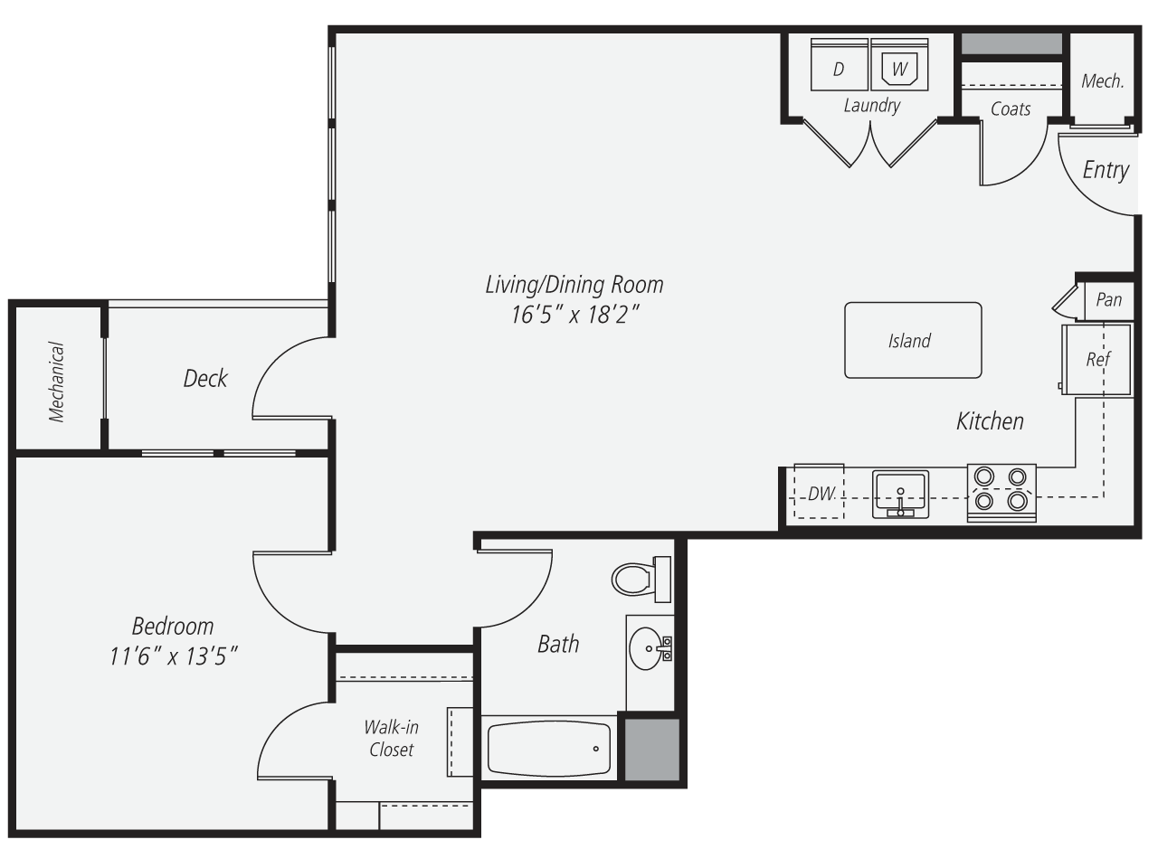 1 Bed/1 Bath-A4 floor plan
