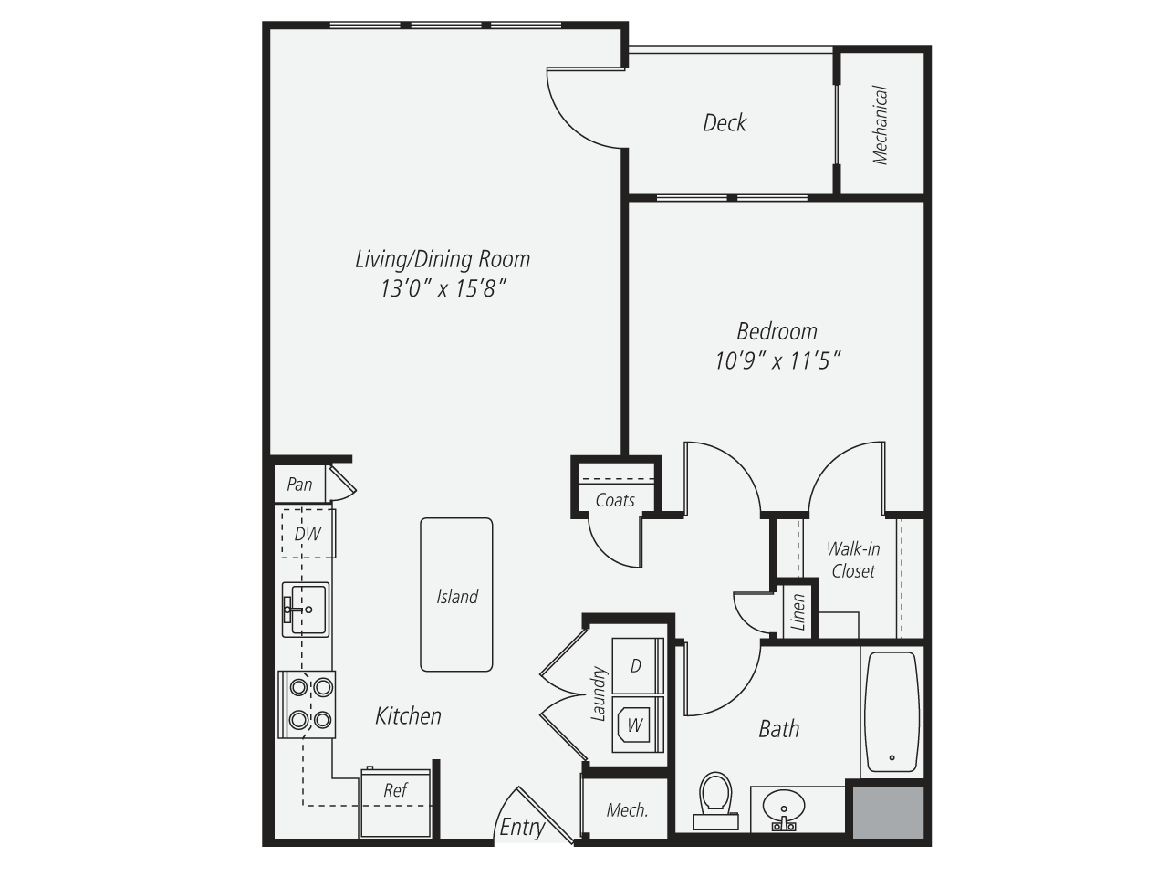 1 Bed/1 Bath-A2 floor plan