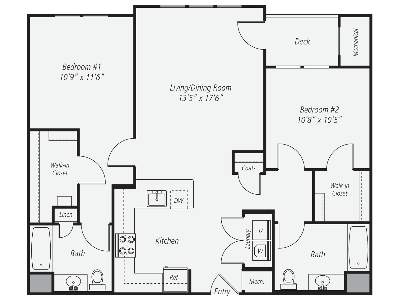 2 Bed/2 Bath-B4 floor plan