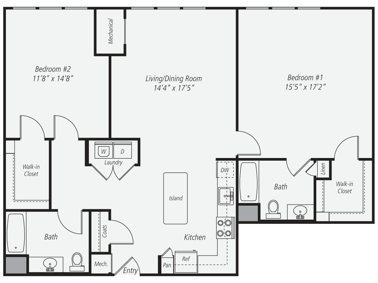 2 Bed/2 Bath-B9 floor plan