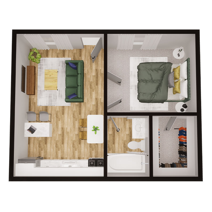 One Bedroom floor plan