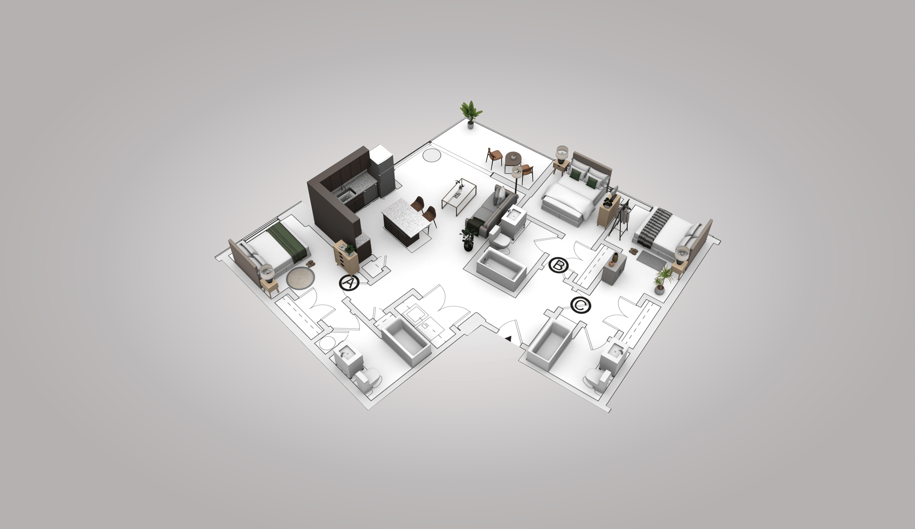 Co-living 3B floor plan