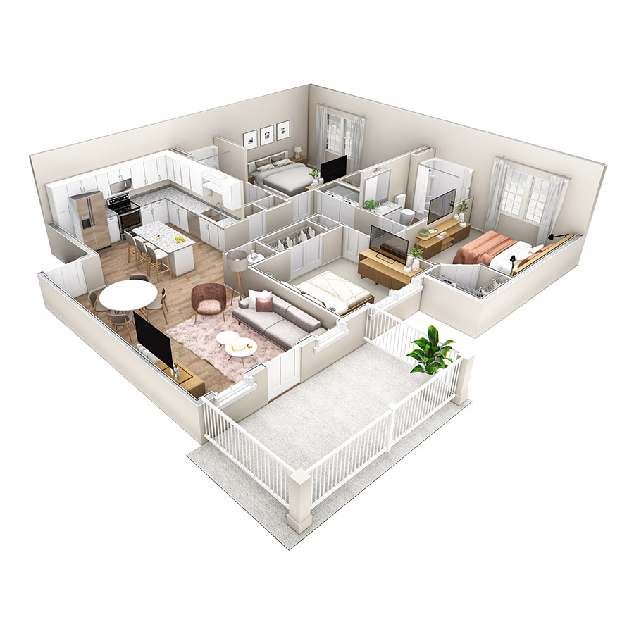3 BR Haven Overlook floor plan