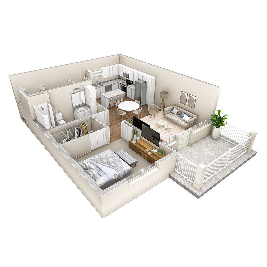 1 BR Vue Overlook floor plan