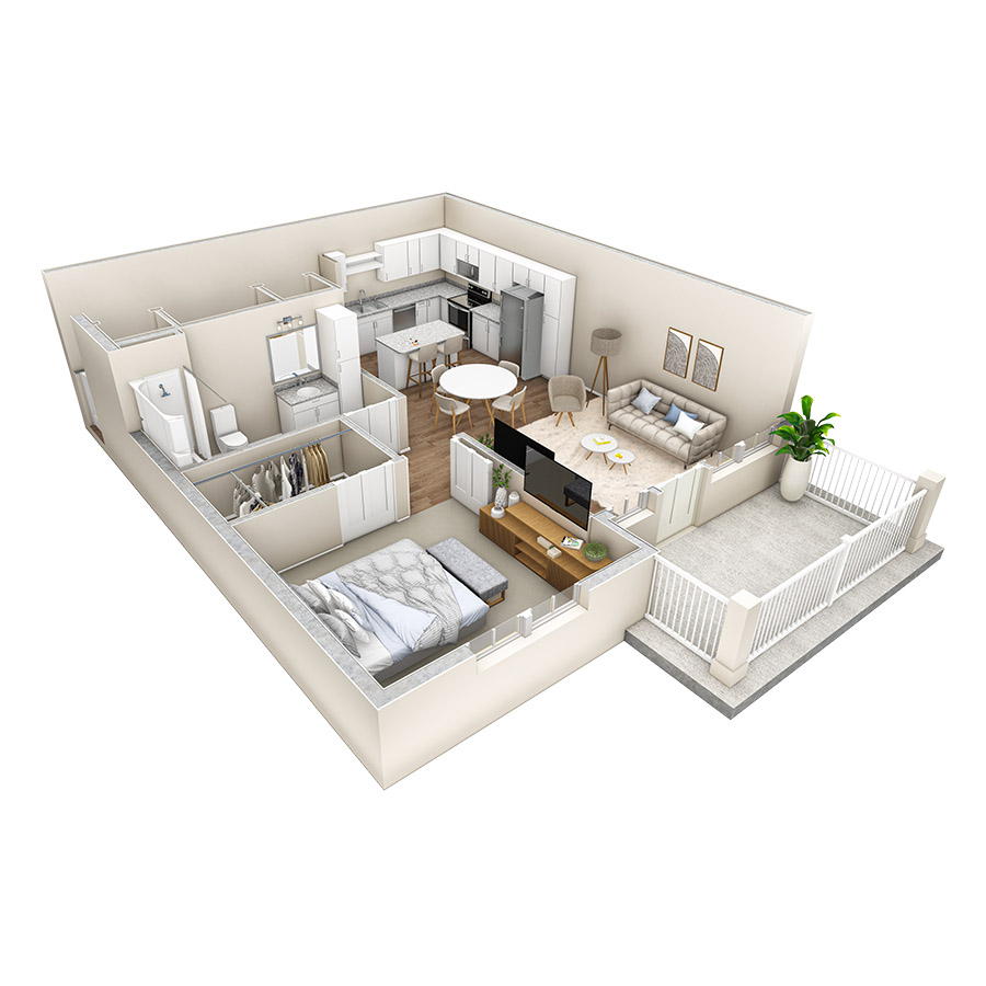 1 BR Vue Summit floor plan
