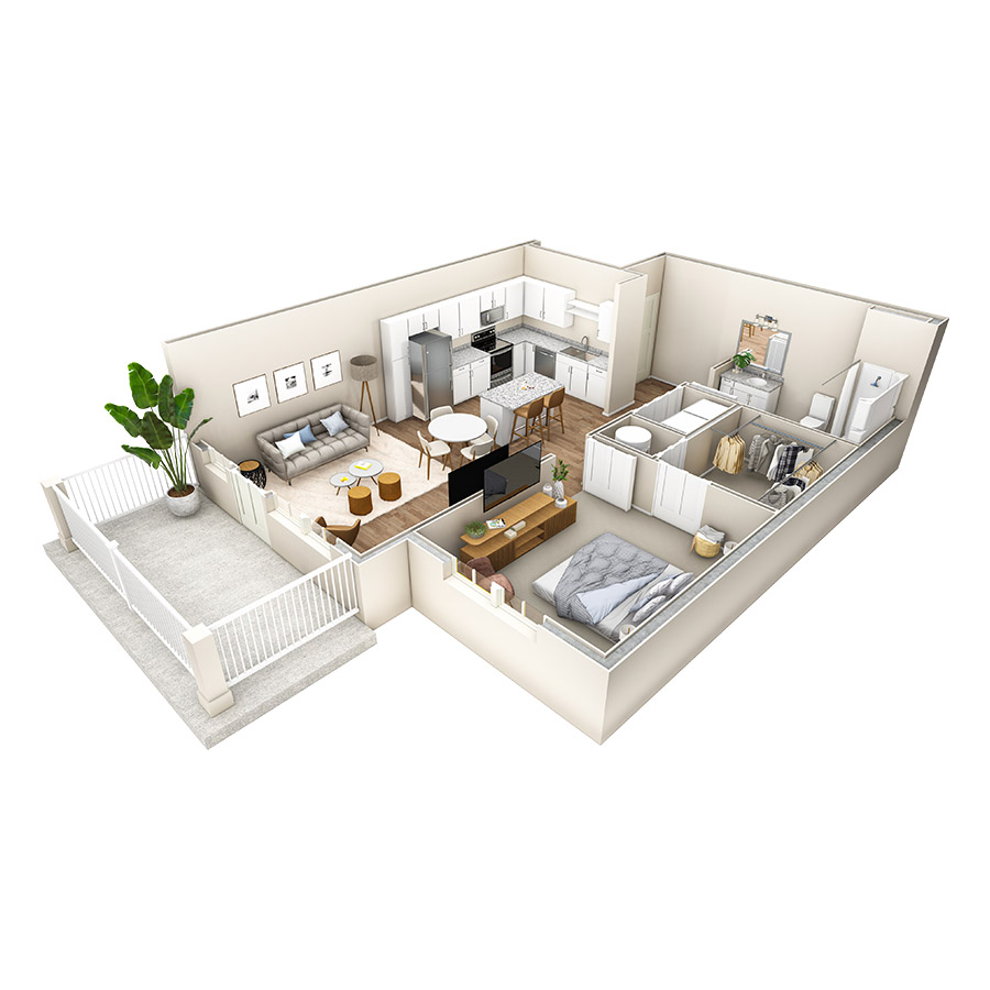 1 BR Haven Overlook floor plan