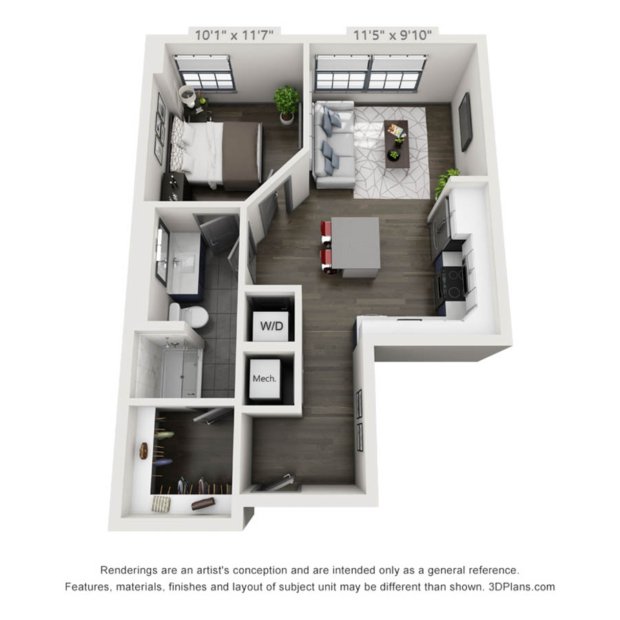 1X floor plan