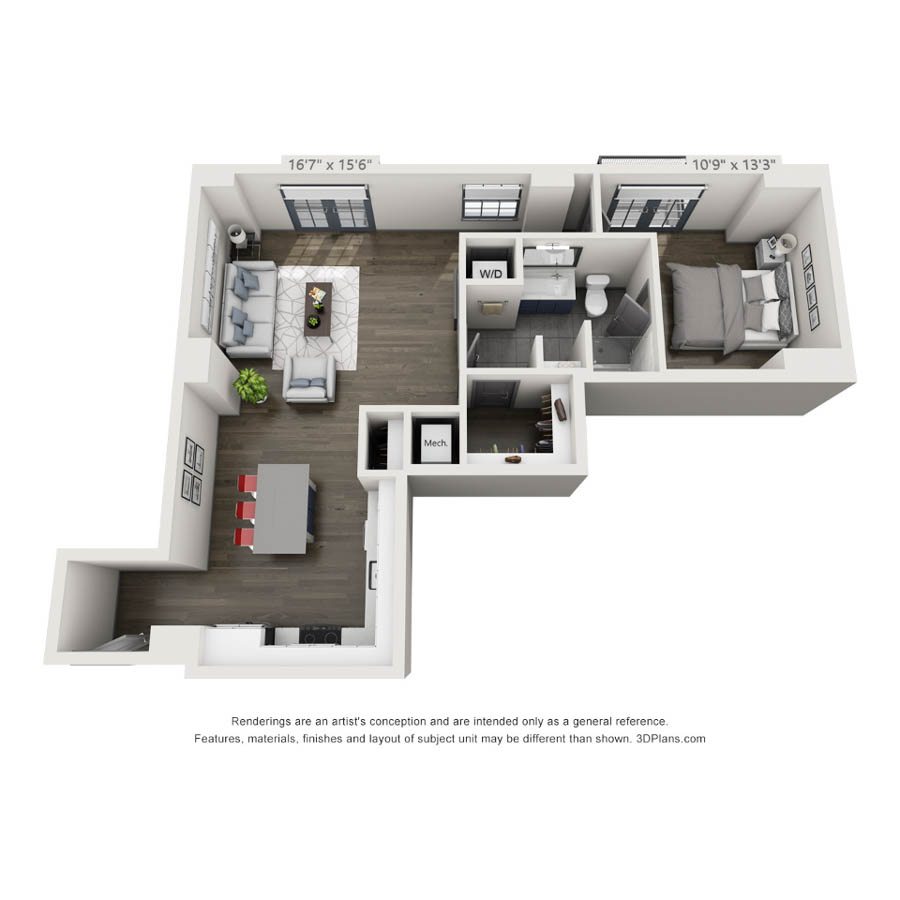 1E floor plan