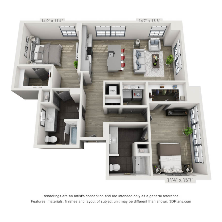 2C floor plan