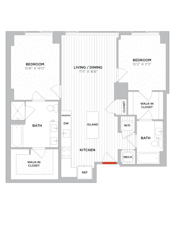 2 Bed/2 Bath-C06 West floor plan