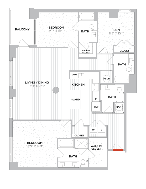3 Bedroom/3.5 Bath-C11 West floor plan
