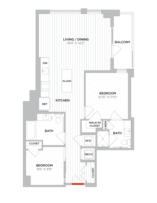 2 Bed/2 Bath-C03 Type A West floor plan