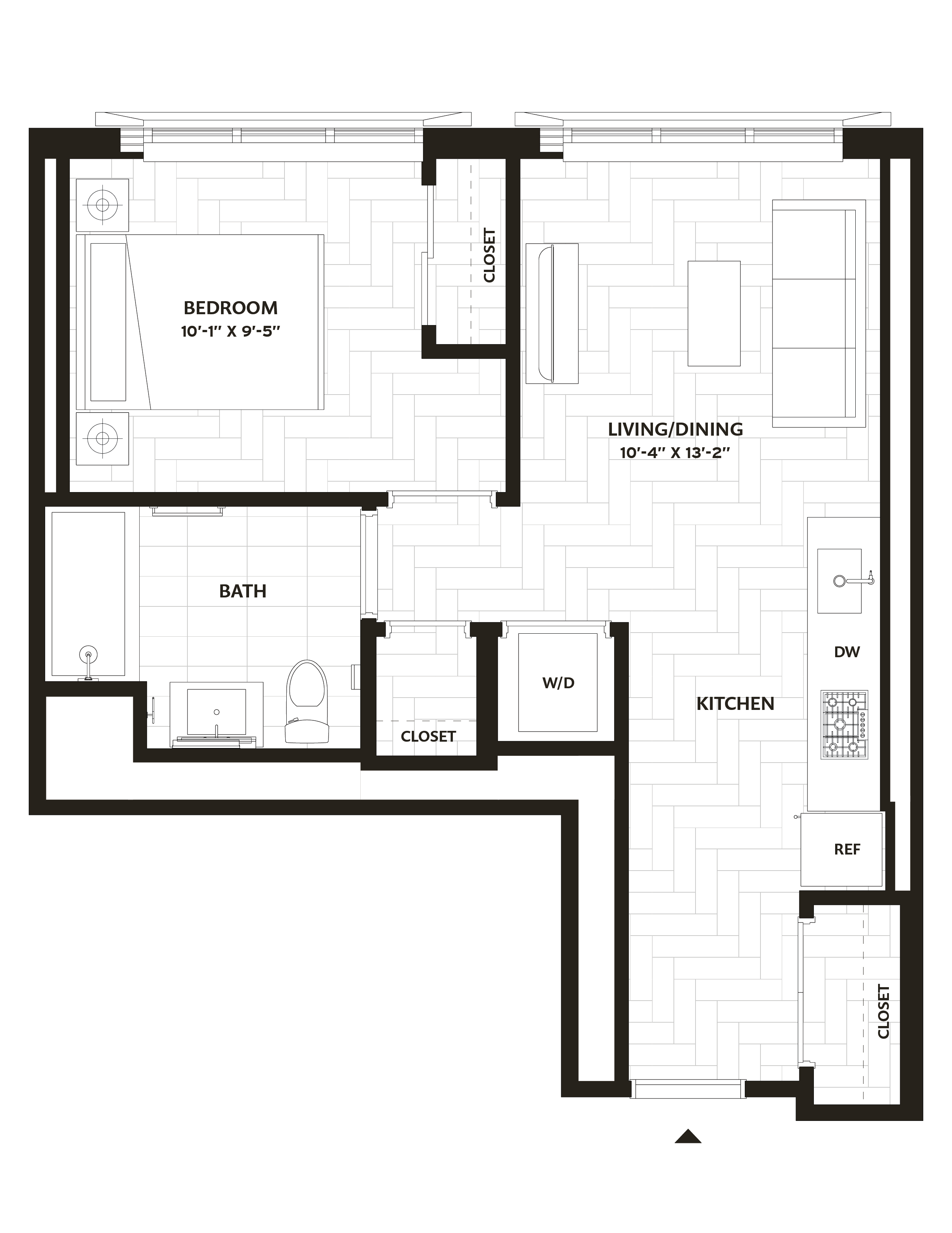 1 Bed/1 Bath-A15 floor plan