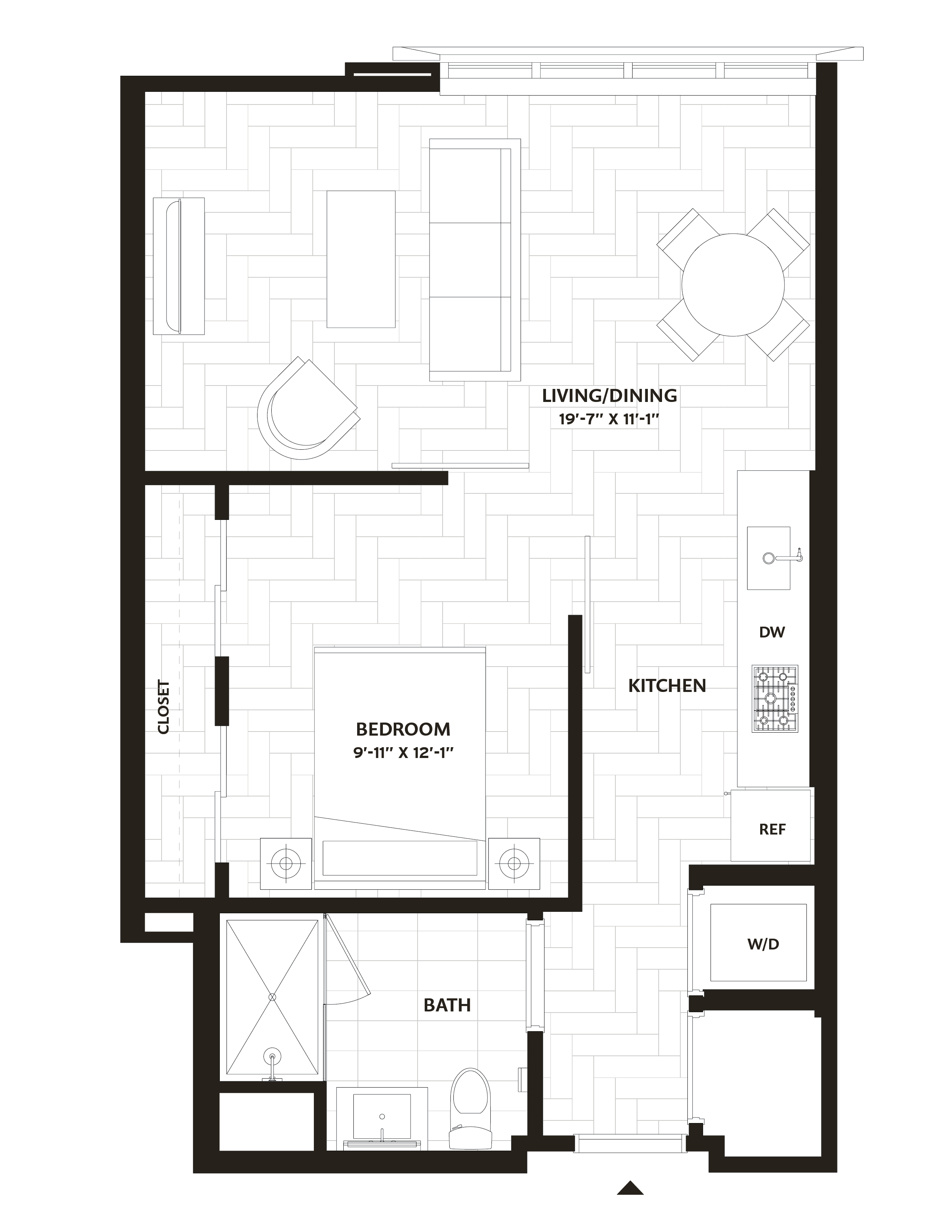 1 Bed/1 Bath-A6 floor plan