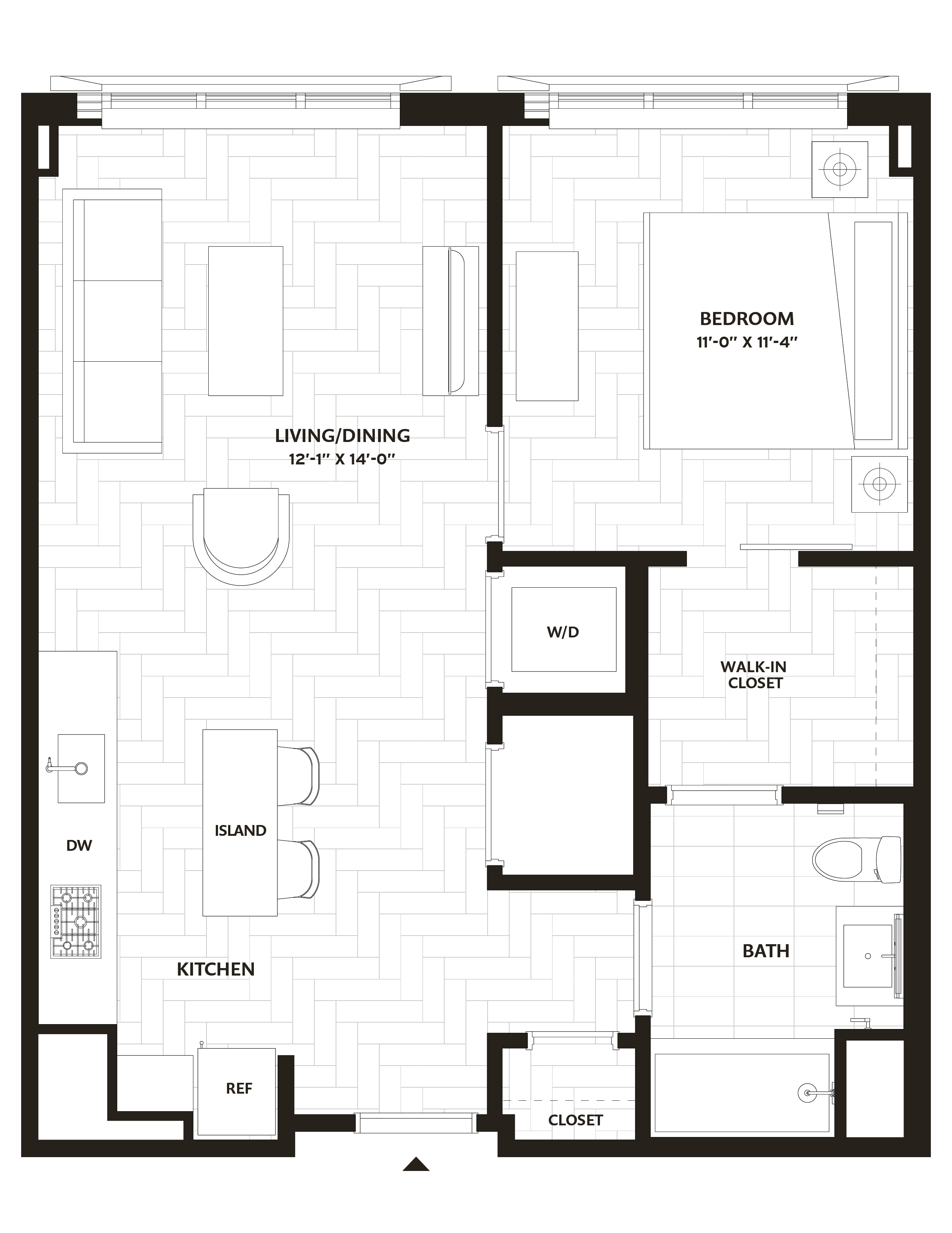 1 Bed/1 Bath-A12 floor plan