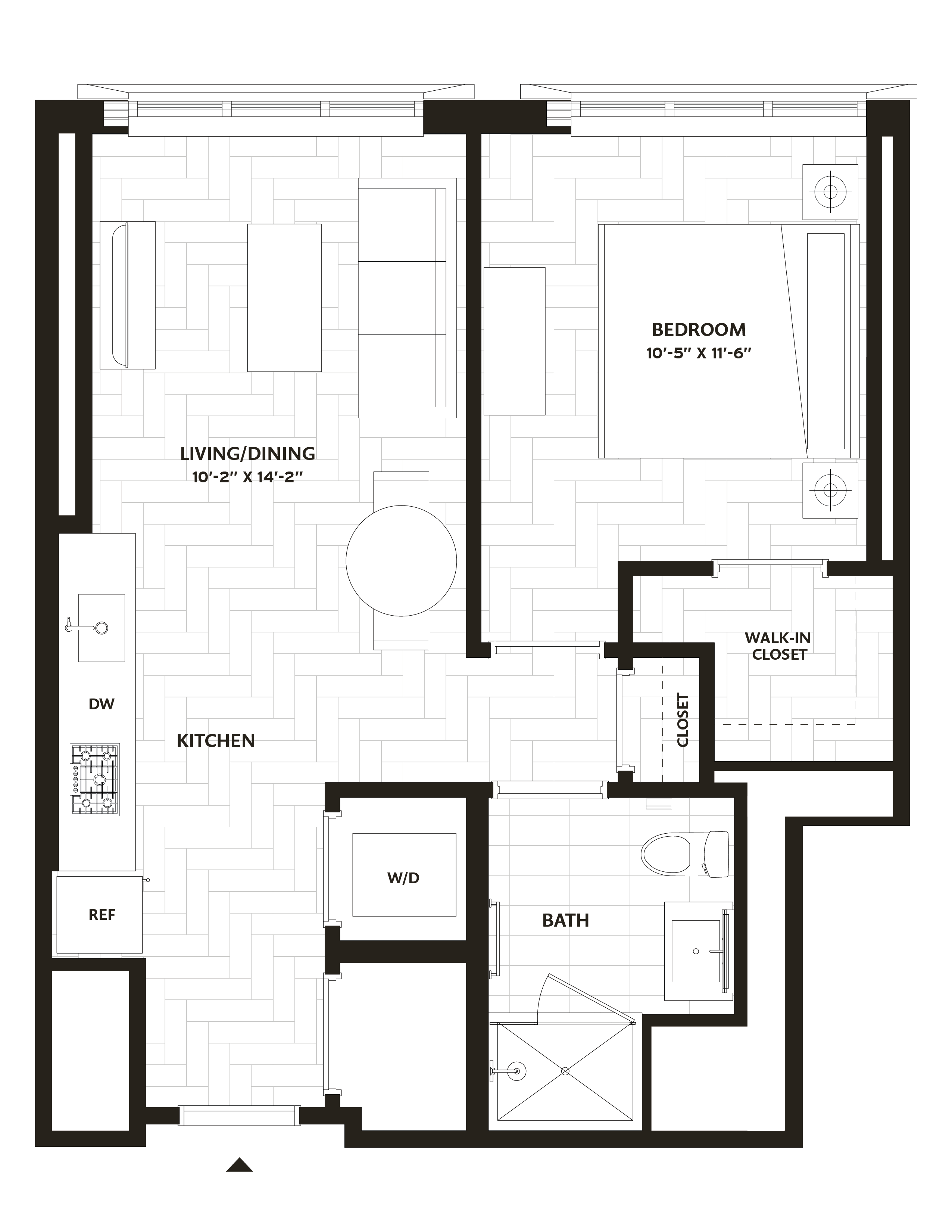 1 Bed/1 Bath-A14 floor plan