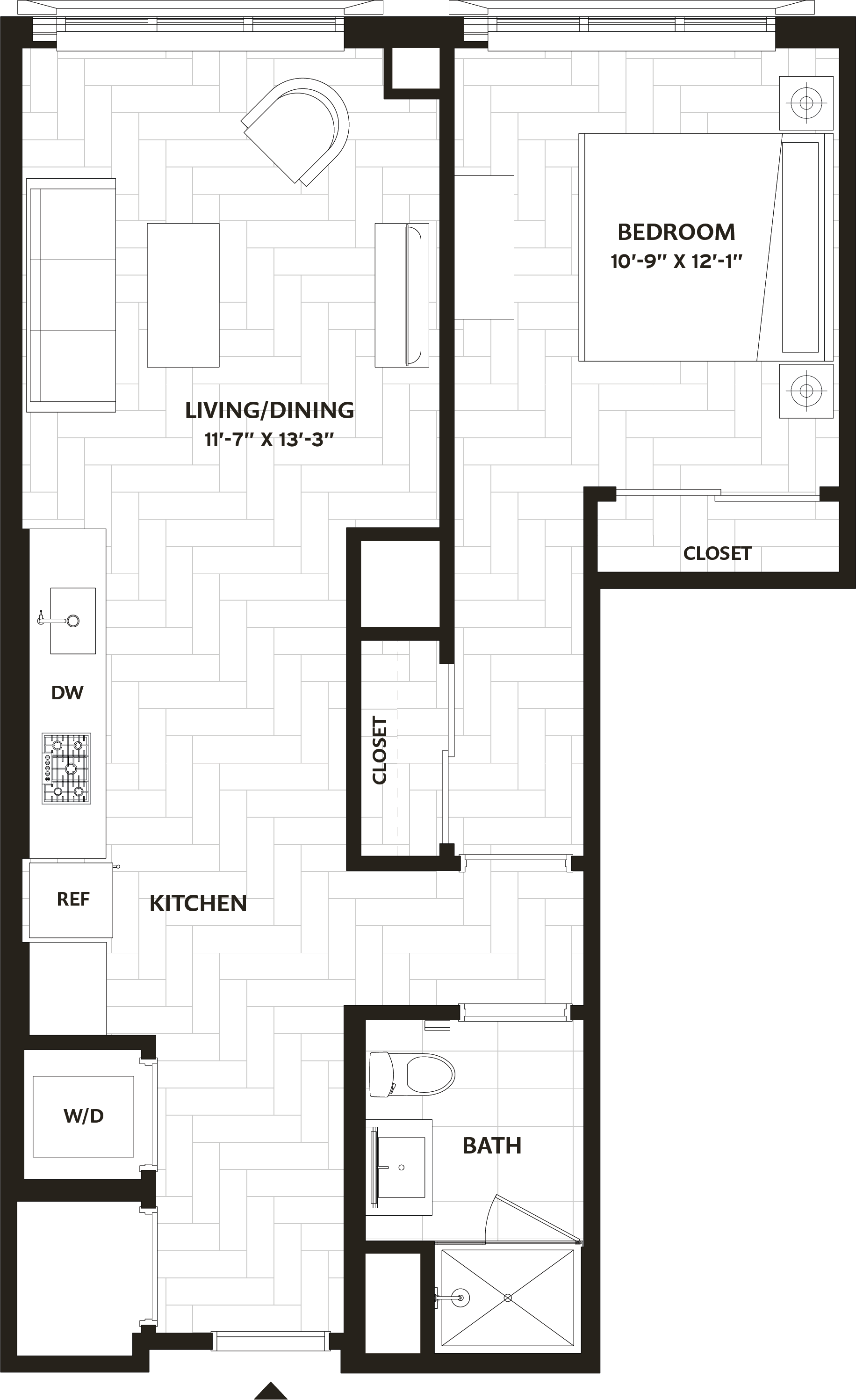 1 Bed/1 Bath-A17 floor plan