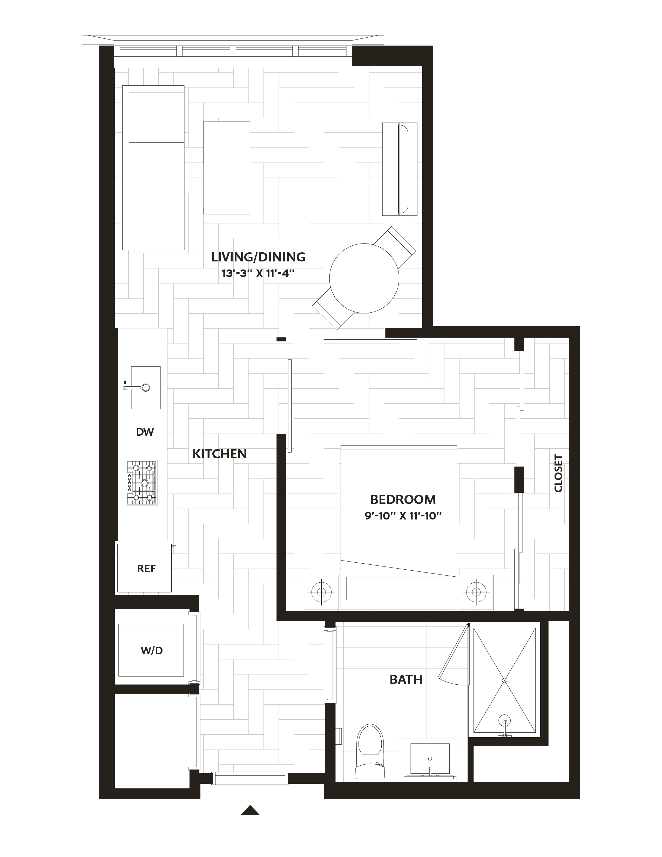 1 Bed/1 Bath-A4 floor plan