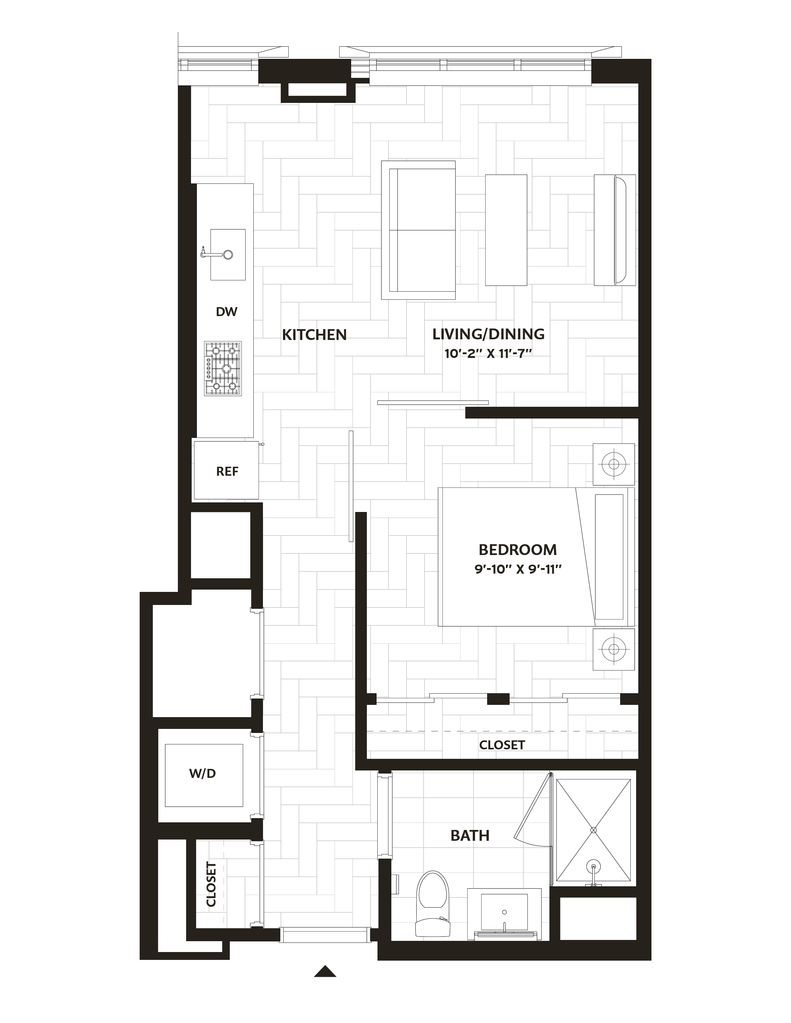 1 Bed/1 Bath-A1 floor plan