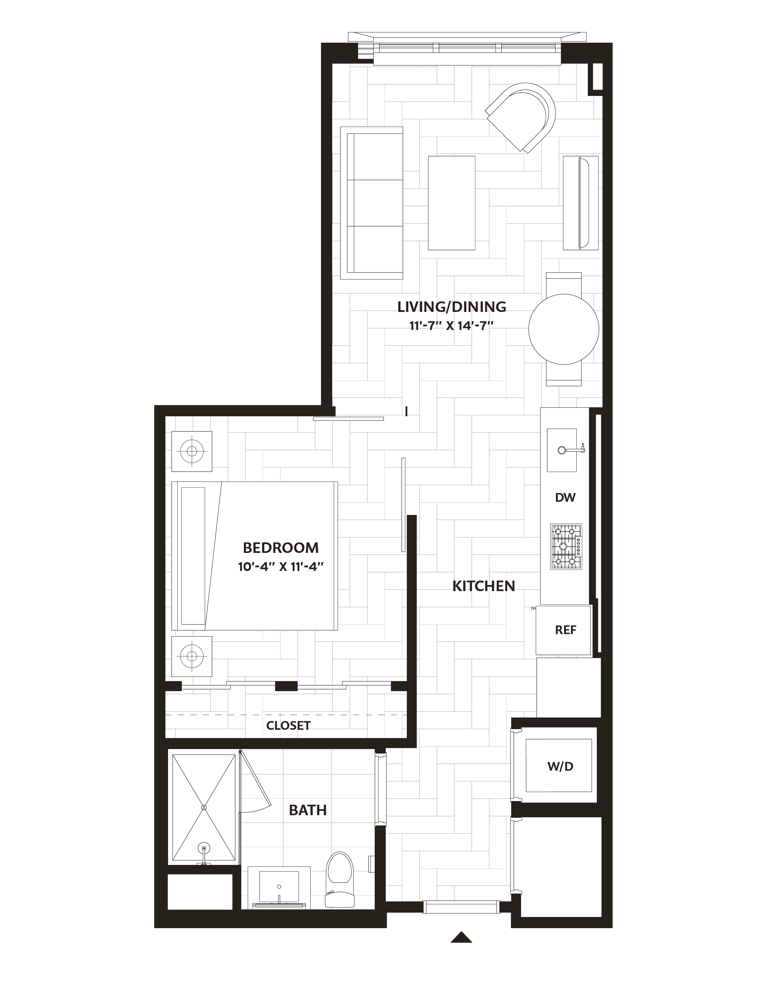 1 Bed/1 Bath-A7 floor plan