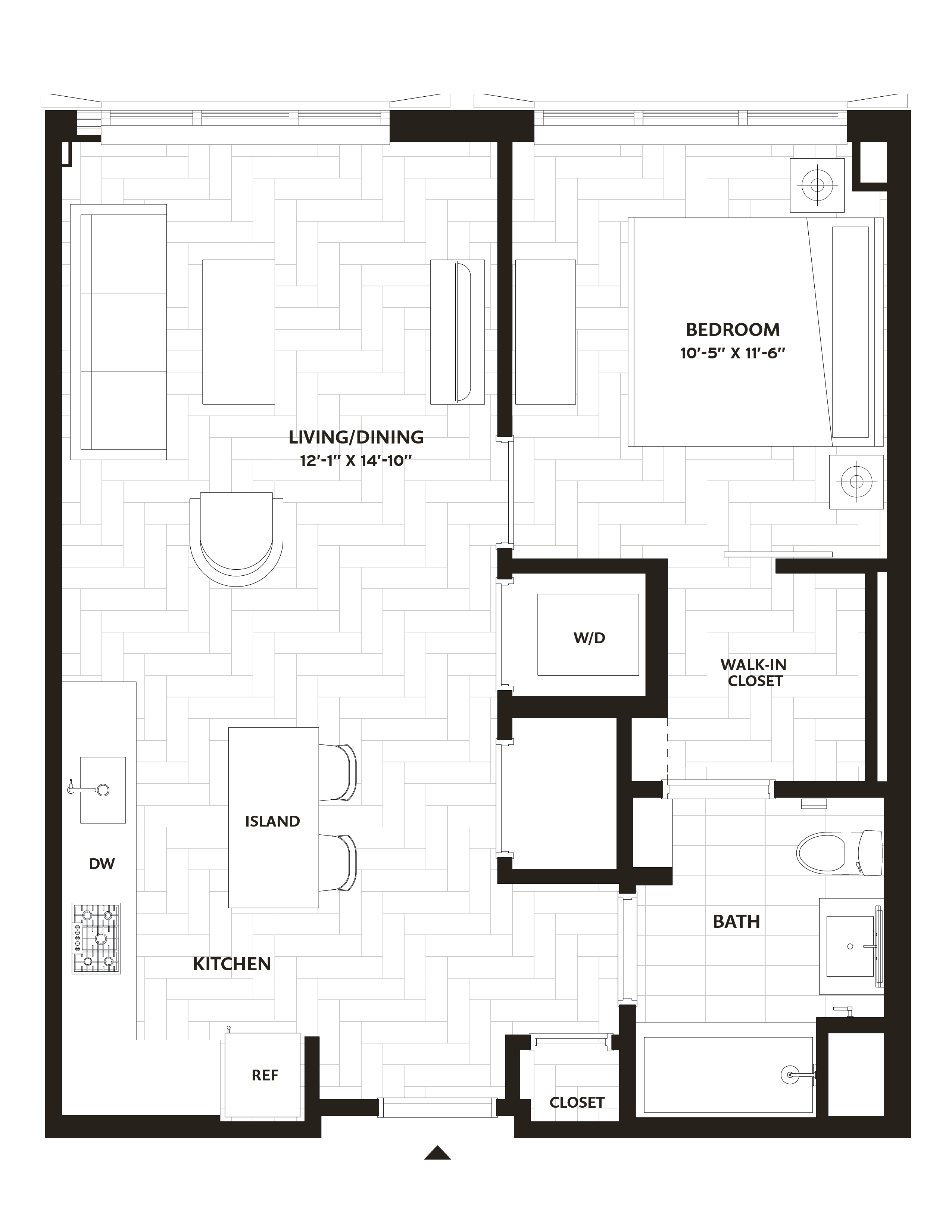 1 Bed/1 Bath-A19 floor plan