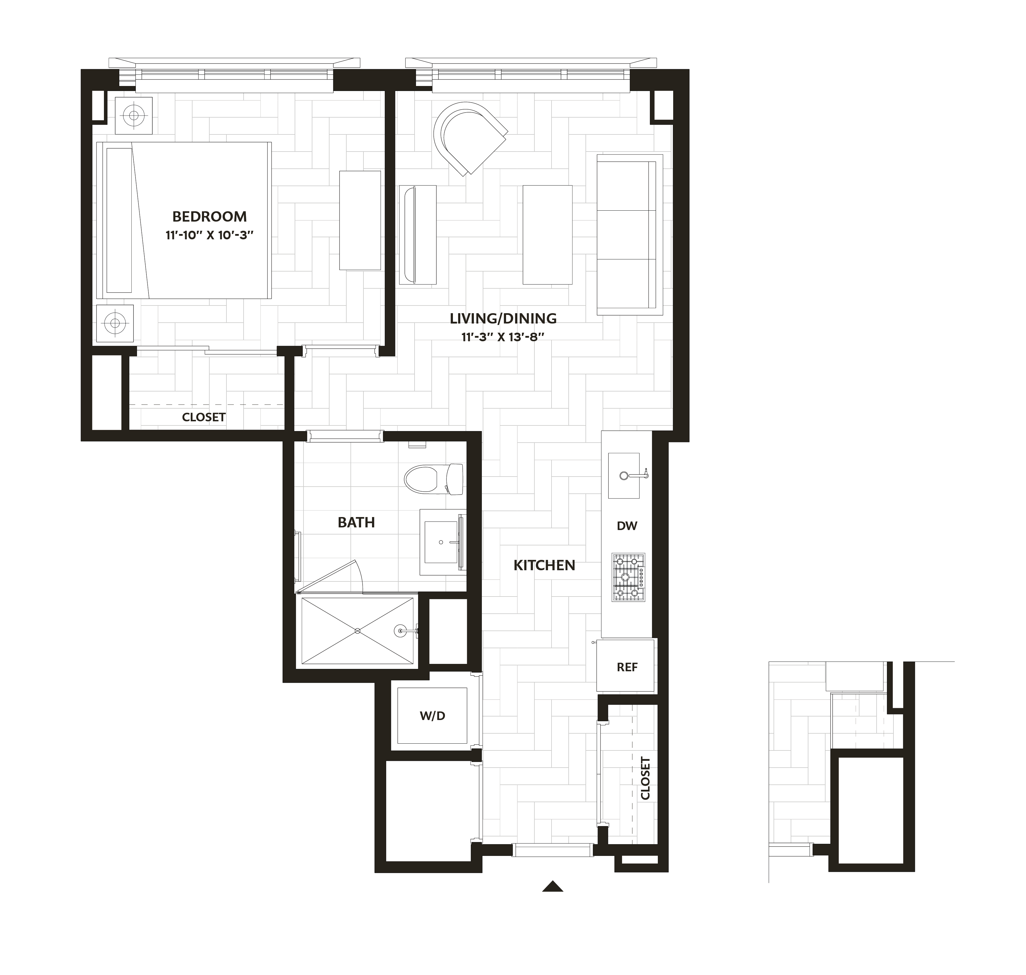 1 Bed/1 Bath-A8 floor plan