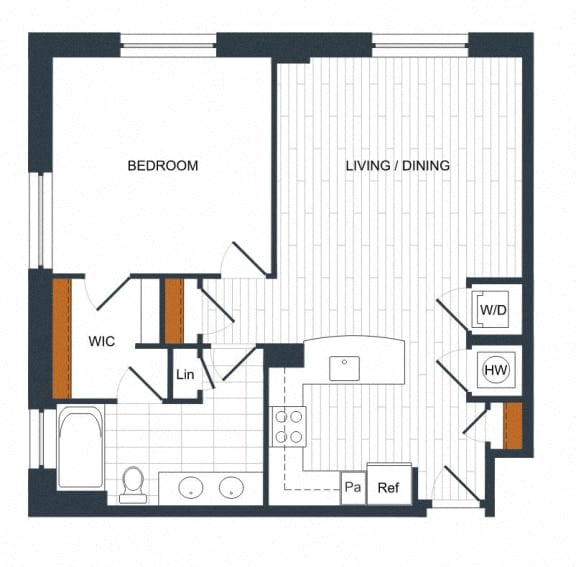 1V floor plan