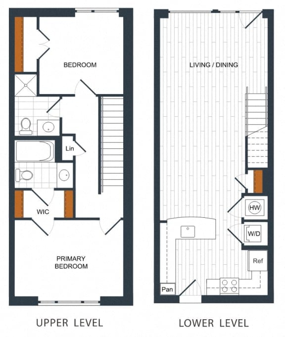TWHM1 - Two Bedroom Townhome floor plan
