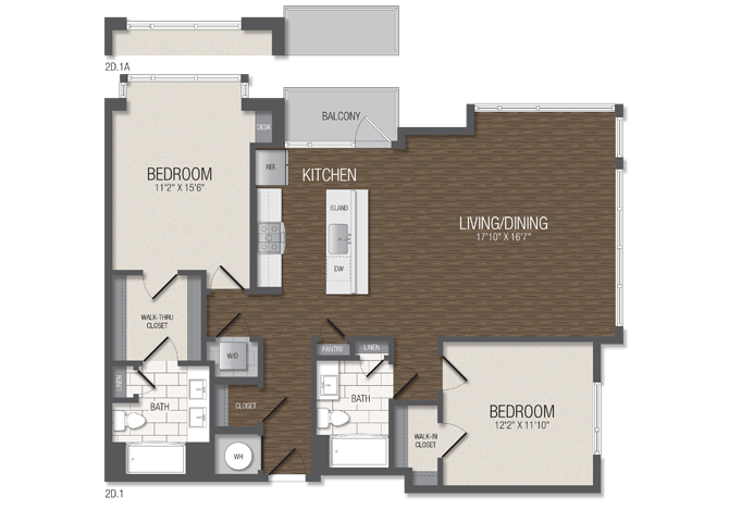 T.2D1A floor plan
