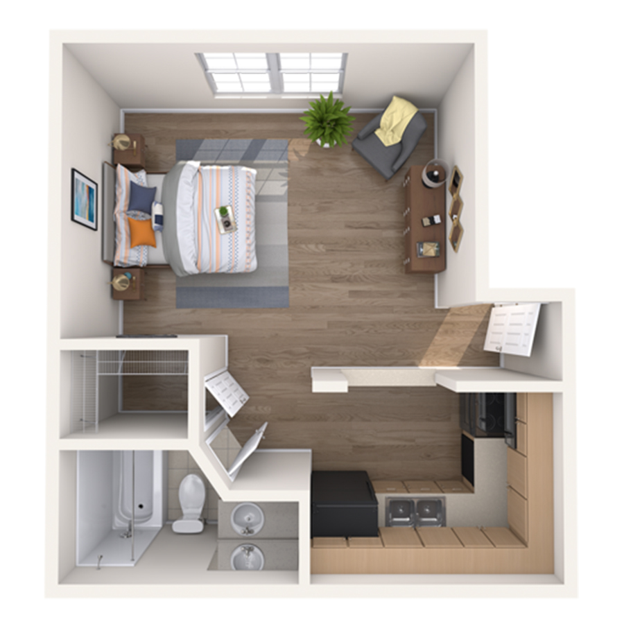 0A Studio floor plan