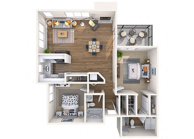 2x2 Large floor plan
