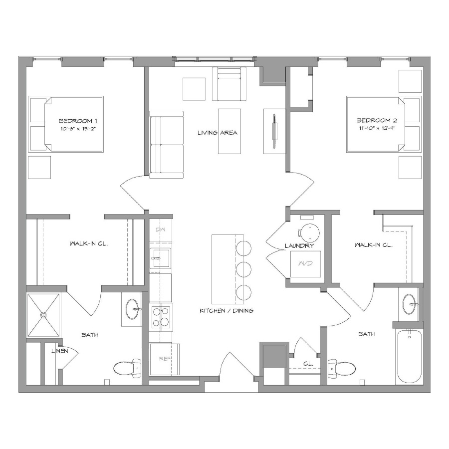 2BR3 floor plan