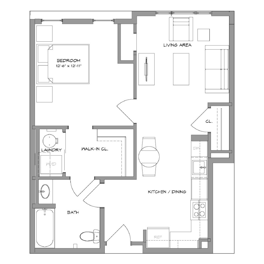 1BR16 floor plan