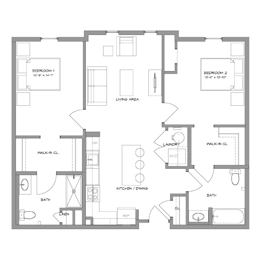 2BR6 floor plan