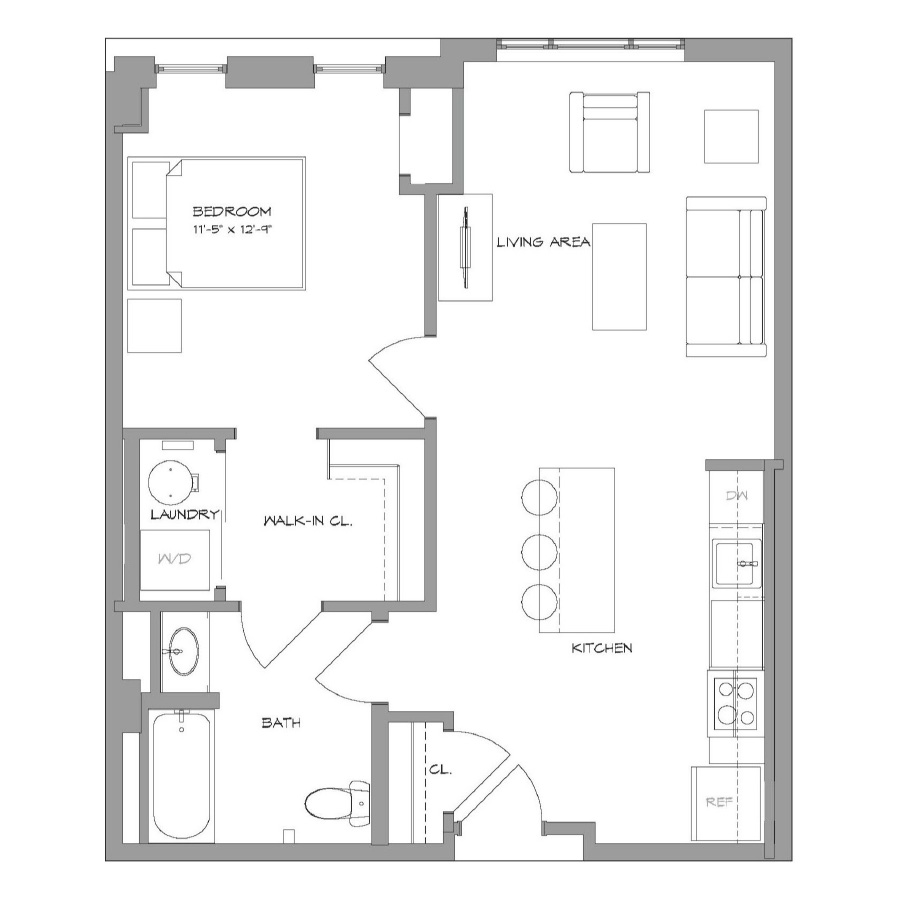 1BR4 floor plan