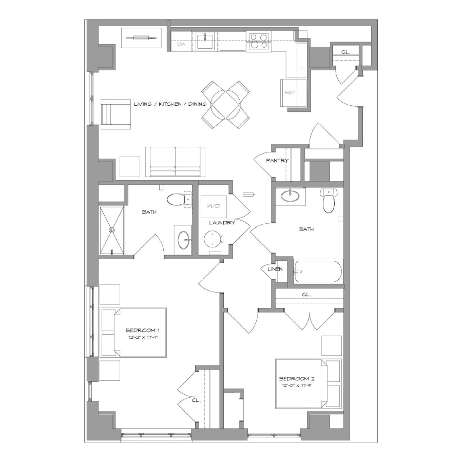 2BR8 floor plan