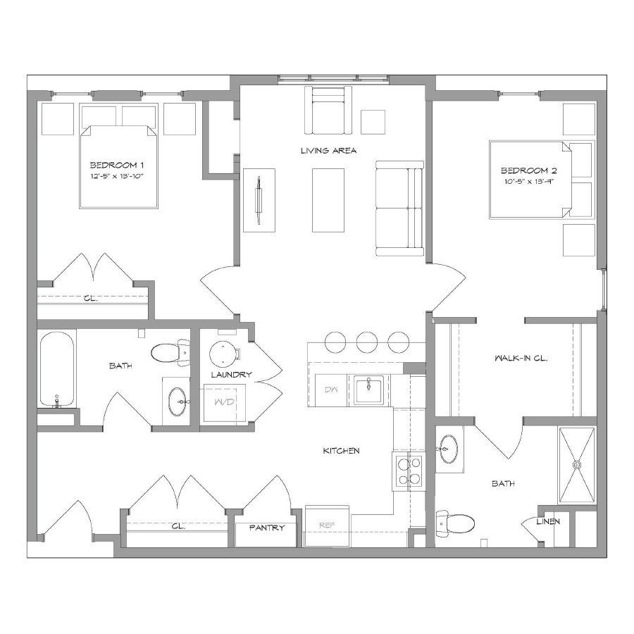 2BR11 floor plan