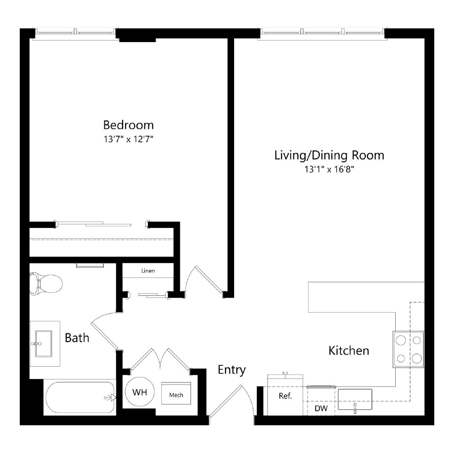 1 Bedroom 1 - A1 floor plan