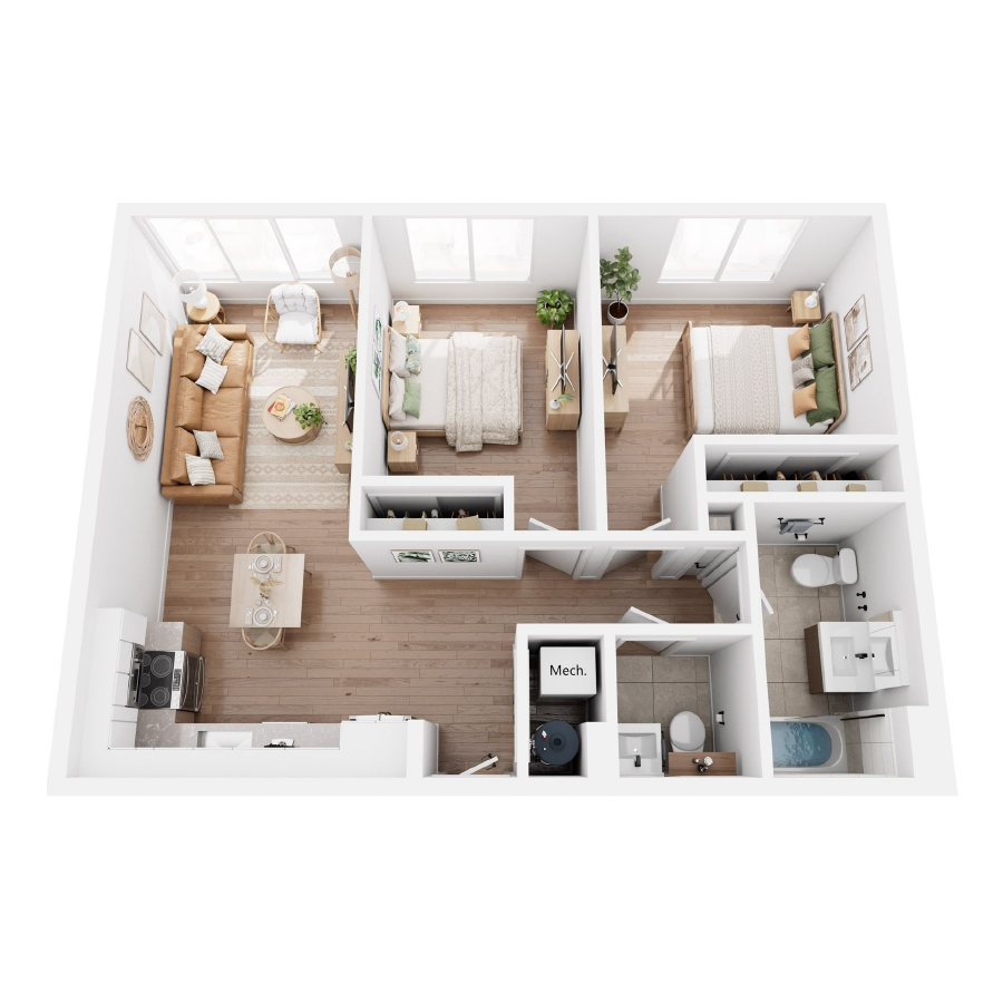 2 Bedroom 5 - B7 floor plan