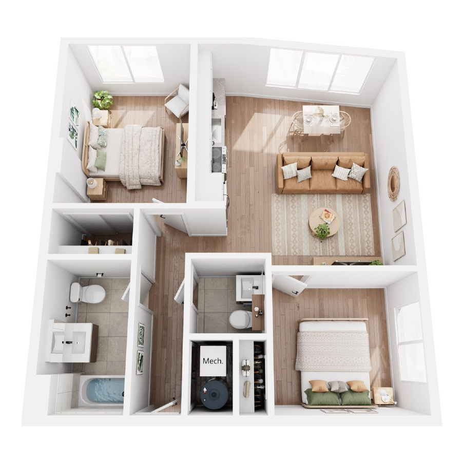 2 Bedroom 3 - B5 floor plan