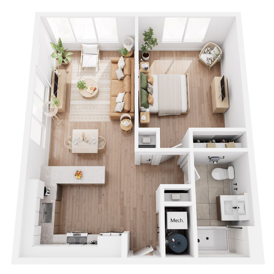 1 Bedroom 7 - A7 floor plan