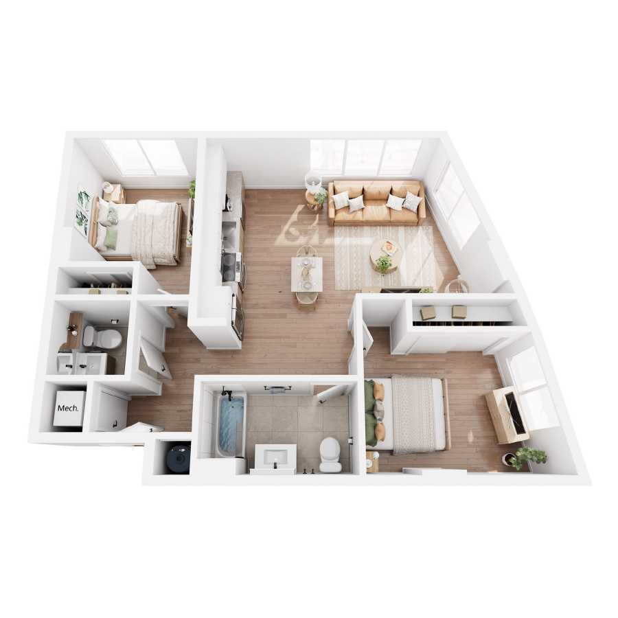 2 Bedroom 4 - B6 floor plan