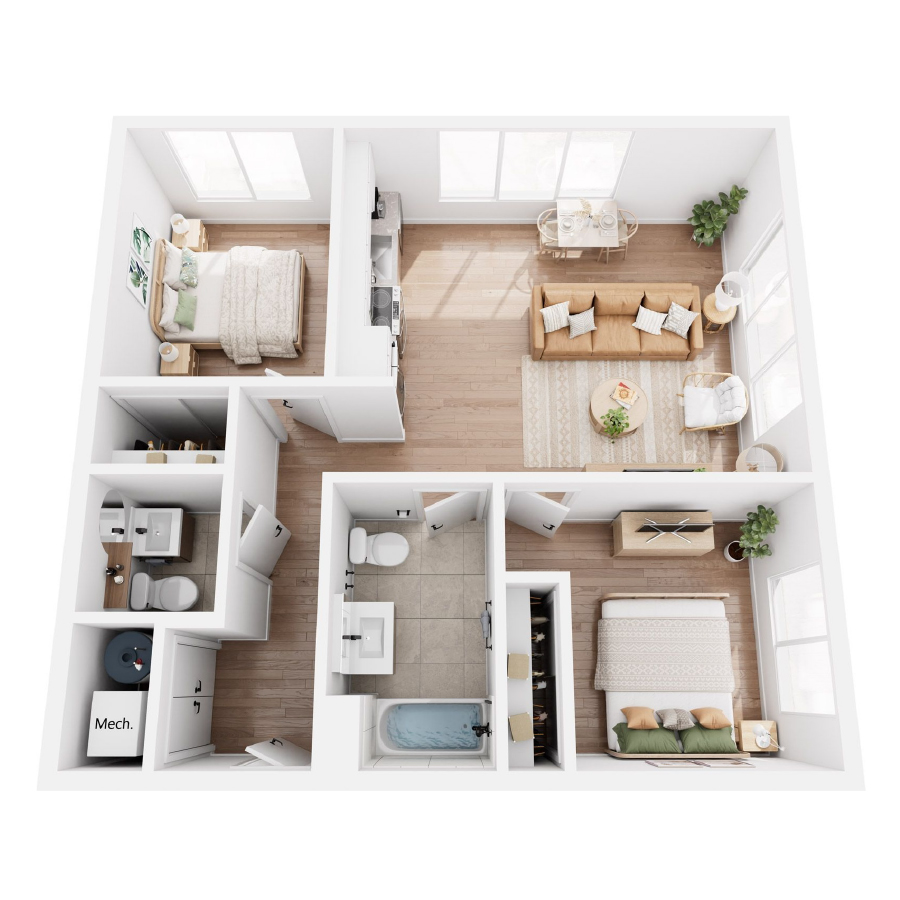 2 Bedroom 11 - B12 floor plan