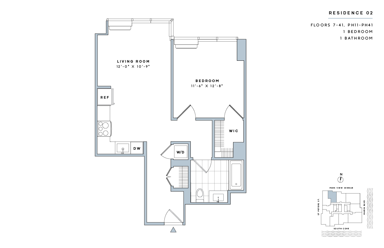 1 Bed/1 Bath-A.2-II floor plan